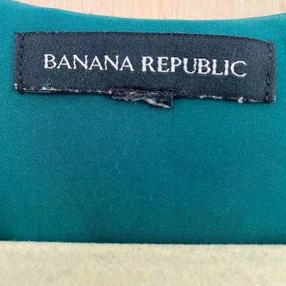 Banana Republic Emerald Green Satin Tie Waist Wrap Dress - Picture 4 of 4